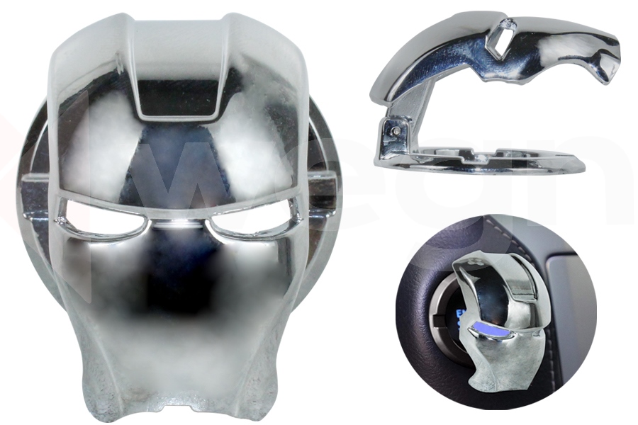IRON MAN START STOP KORUYUCU KAPAK GÜMÜŞ METAL KROM AKSESUAR