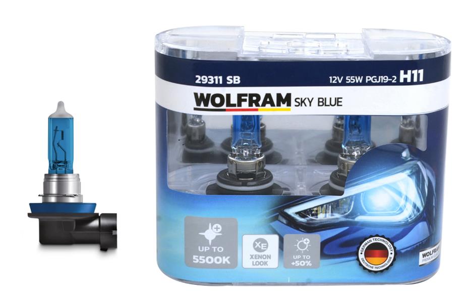AMPUL 12V H11 55 PGJ19-2 SKY BLUE BEYAZ IŞIK 7701049263-6216.A3