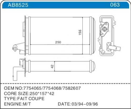 KALORİFER RADYATÖRÜ FIAT TEMPRA 95 01 TİPO 95 01 ALFA ROMEO 145 95 01 146 94 01 155 92 97 7754065-7582699-7754068