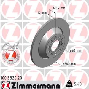 ARKA FREN AYNASI AUDI A6 4B.C5 3.0 QUATTRO 07/04 A6 4F2 2.0 TDI 07/04 302x11.7x9DL 986479257-DF4434 4F0615601E
