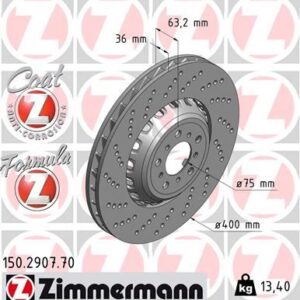 FREN DİSKİ ON SOL BMW M5 F10 M6 F12 F13 F06 HAVALI DELIKLI CIFT PARCALI 34112284101