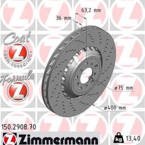 FREN DİSKİ ON SAG BMW M5 F10 M6 F12 F13 F06 HAVALI DELIKLI CIFT PARCALI 34112284102