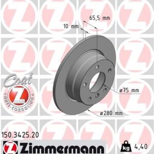 ARKA FREN AYNASI BMWE81-E87 280x10x8.4 986479217-DF4448 34216764647-34216855001