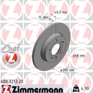 ARKA FREN AYNASI TRANSPORTER IV 1.9TD 2.4D 2.5 TDİ 05/96-04/03 280x12x5DL 986478871-DF4047 701615601A-7D0615601