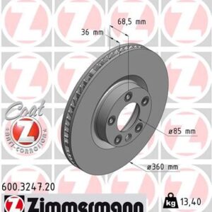 FREN DİSKİ ÖN SOL CAYENNE TOUAREG 3.0 V6 TDI 0986479B12-DF6697S 7P6615301-7P6615301A-7P6615301B