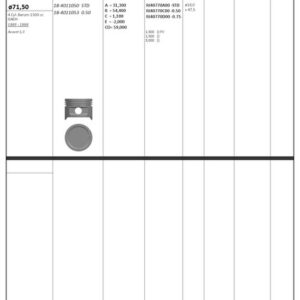 PİSTON SEGMAN 1 RİKEN 71.5 STD ACCENT 1.3 G4EH 87-71126-STD